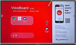 Bildschirmansicht des Smartboards mit Funktionstasten.